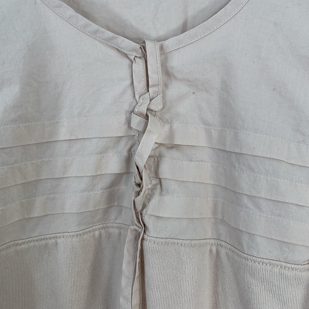 Nation LTD Cream Pleated Bib Puff Sleeve Tie Neck Sweatshirt XXL - Picture 4 of 9